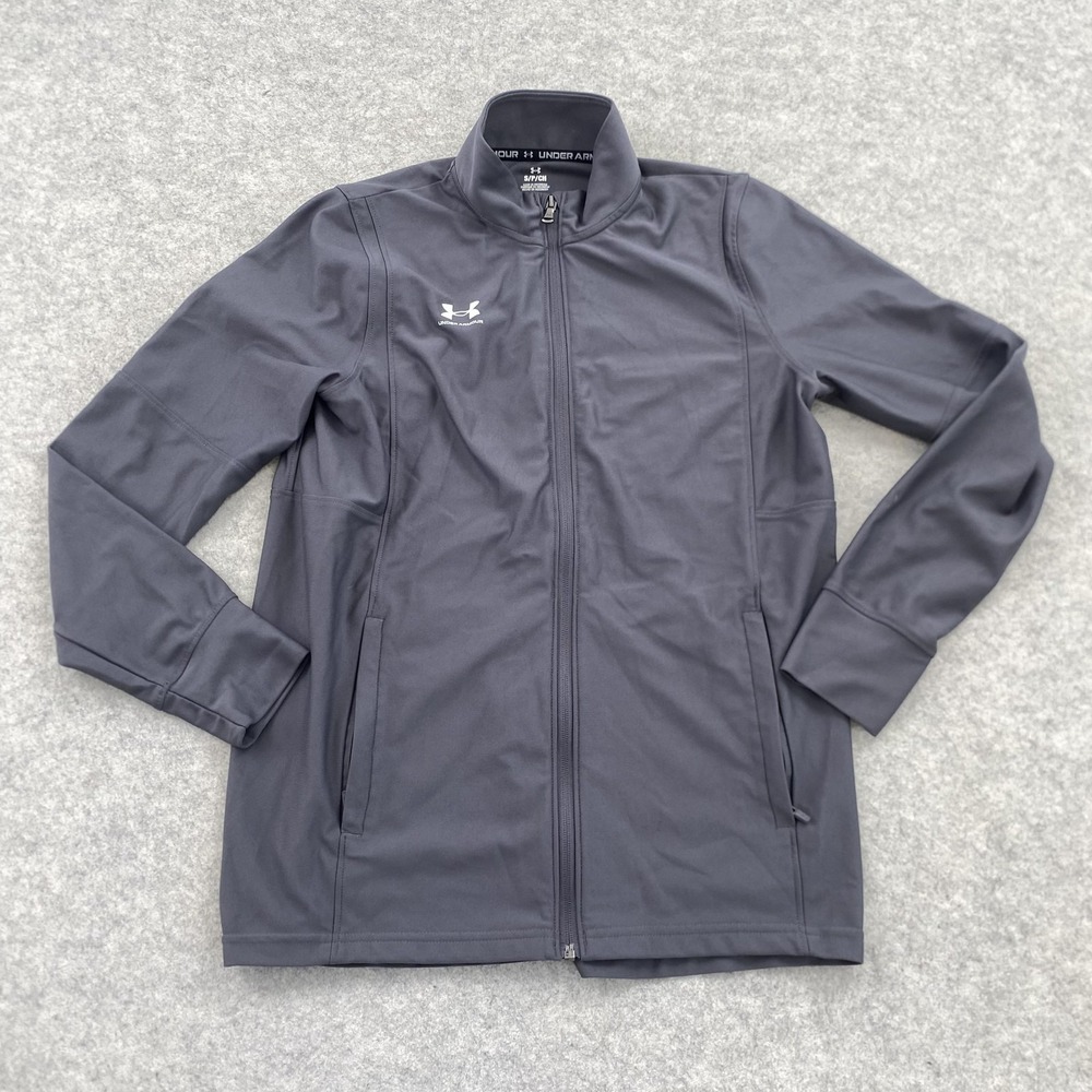 Under Armour Jacket Mens Small Gray Full Zip Track Athletic Running Training
